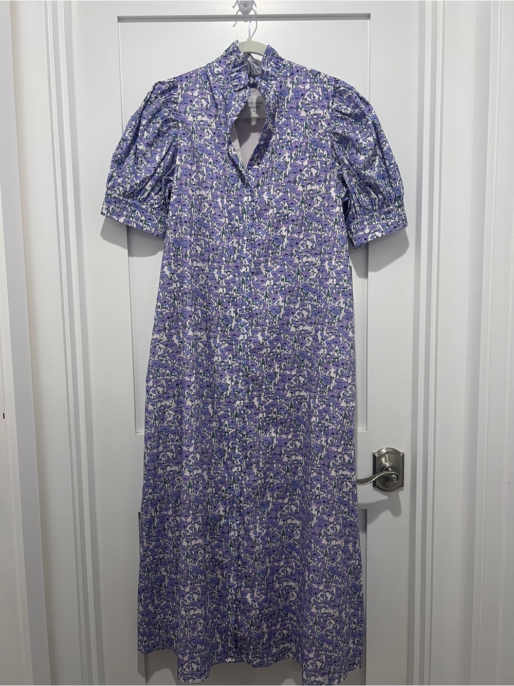 Hyacinth House large Lilac Floral Maxi Dress with Puff Sleeves - Women
